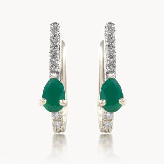 Emerald Dewdrops Diamond Hoop