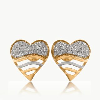 Wavy Heart Diamond Studs