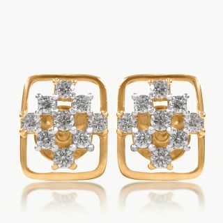 Geometric Floral Diamond Earings