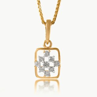 Geometric Floral Diamond Pendant