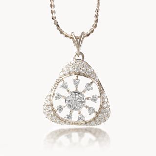 Triangular Snowflake Dimaond Pendant