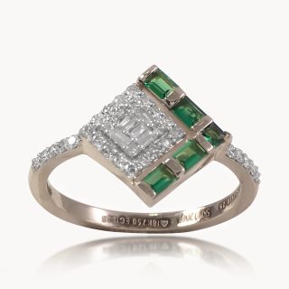 Green Stone Diamond Rings