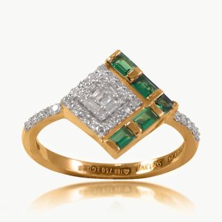 Green Stone Diamond Rings