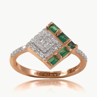 Green Stone Diamond Rings