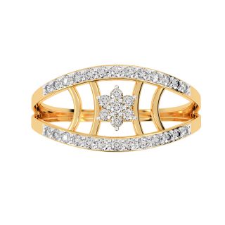 Charming Flower Design Diamond Ring