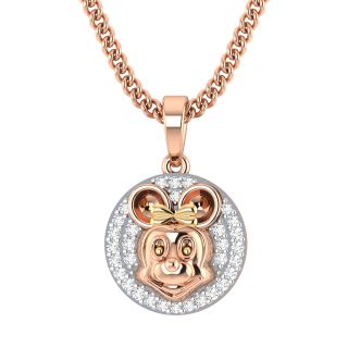 Minnie Mouse Diamond Pendant For Kids