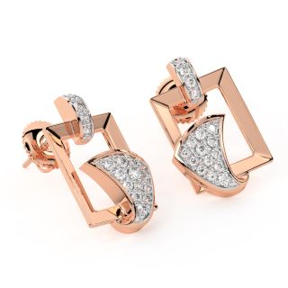 Designer Geometric Diamond Stud Earrings