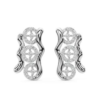 Wheel Design Diamond Stud Earrings