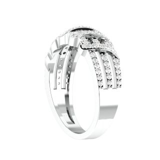 Overlapping Diamond Engagement Ring