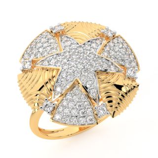 Golden Star Diamond Engagement Ring