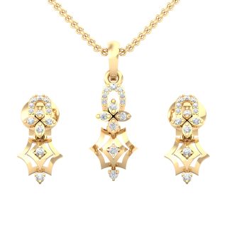 Lucia Round Diamond Pendant Set 