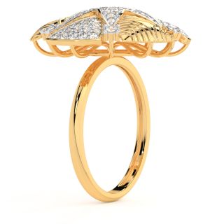 Golden Star Diamond Engagement Ring