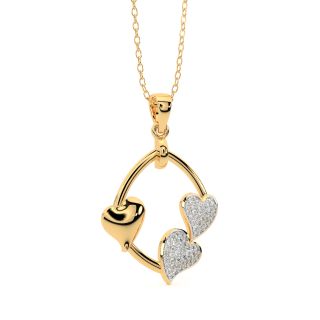 Gold Hearty Hit Diamond Pendant