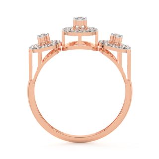 Tri Circle Diamond Engagement Ring
