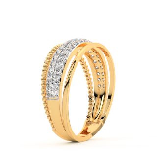 Sun Stripes Diamond Engagement Ring