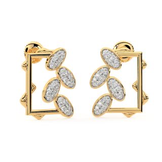Stylish Windowpane Diamond Earrings