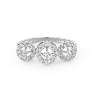 Tri Circle Diamond Engagement Ring