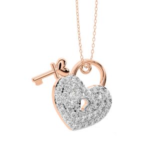 Heart Lock Diamond Pendant