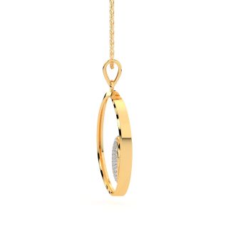 Rope N Oval Gold Diamond Pendant