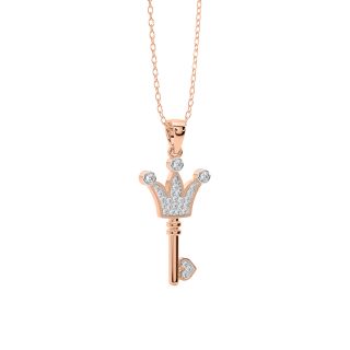 The Key Crown Diamond Pendant