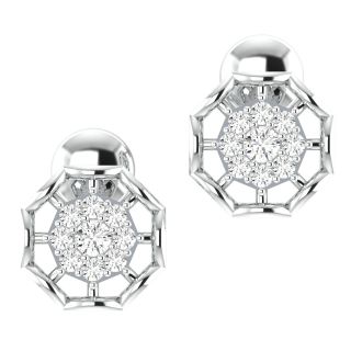 Elena Round Diamond Stud Earring