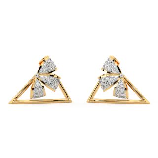 Acute Angle Diamond Stud Earrings