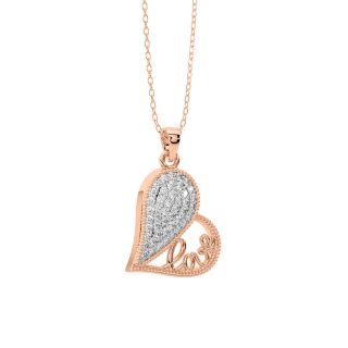 Slanted Heart Diamond Pendant