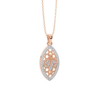 Minimal Leaf Diamond Pendant