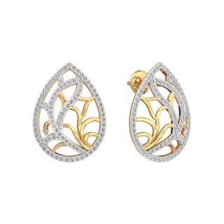 Buy Golden Diamond Tear Drop Earrings