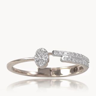 Oval Split Shank Diamond Ring