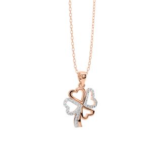 Flower Heart Diamond Pendant