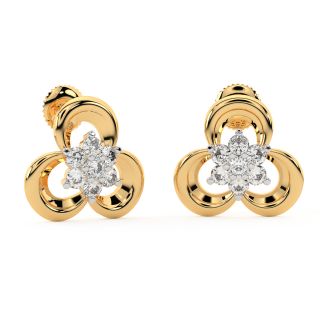 Clover Leaf Diamond Stud Earrings