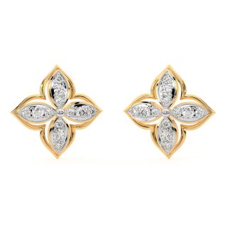 Gold Jessamine Diamond Stud Earrings