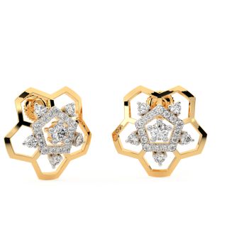 Sweet Floral Diamond Stud Earrings
