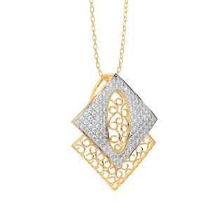 Lace It Up Square Diamond Pendant