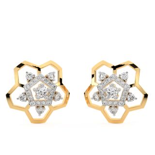 Sweet Floral Diamond Stud Earrings