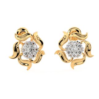 Rosy Daisy Diamond Stud Earrings