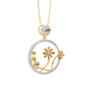 Floral Charm Diamond Pendant