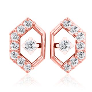 Olivia Hexagon Diamond Studs Earrings For Her