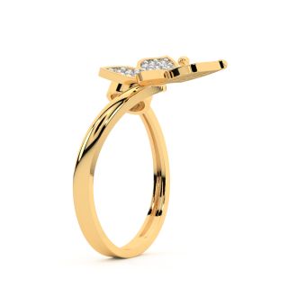 Golden Flirty Flutters Diamond Ring