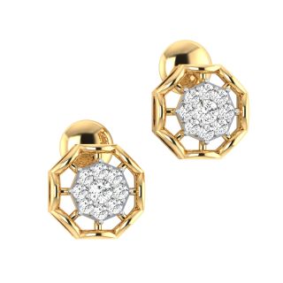 Elena Round Diamond Stud Earring