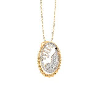 Designer Oval Design Diamond Pendant