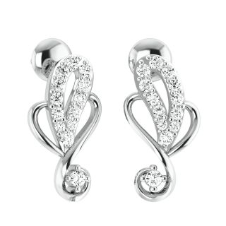 Amina Heart Diamond Stud Earrings