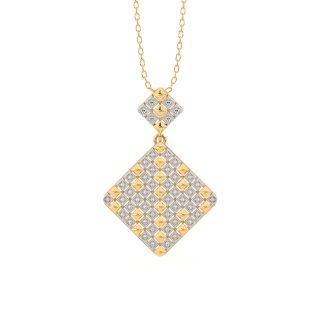 Golden Square Diamond Pendant