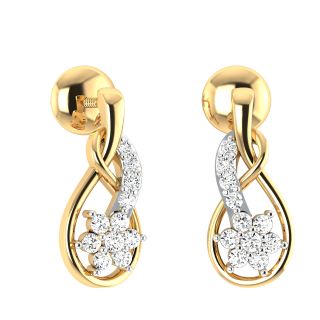 Rylie Flower Diamond Stud Earrings For Her