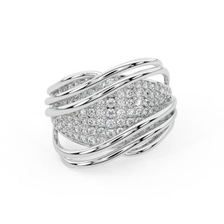 Stylish Waves Diamond Ring