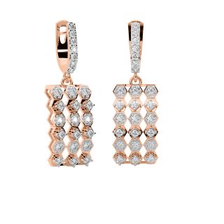 Bar Pattern Diamond Earrings