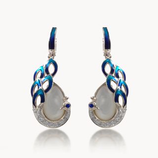Peacock's Tear Diamond  Dangler