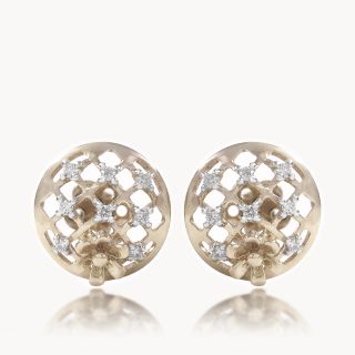 Flower Net Diamond Studs