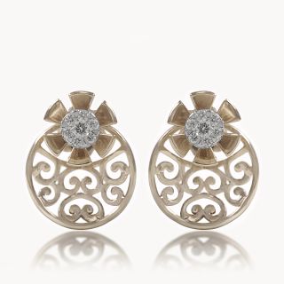 Moon Flower Diamond Studs